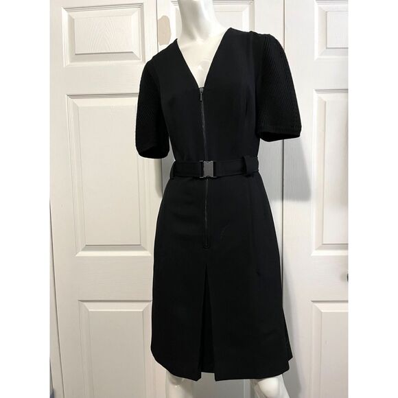 BERGDORF GOODMAN Akris A-K-R-I-S-punto Wool Black Dress Size 10 EUC - Picture 1 of 11